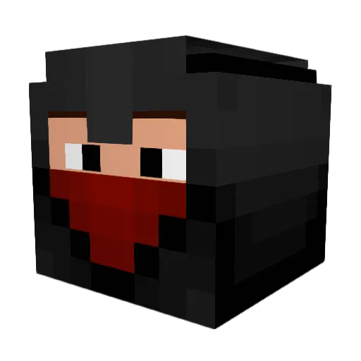 Banhned Minecraft avatar head, 3D render