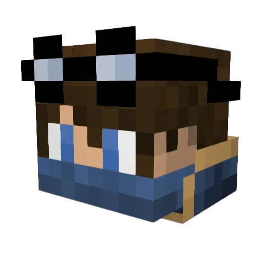 BanjoTi Minecraft avatar head, 3D render