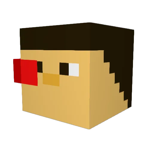 BanksSteve Minecraft avatar head, 3D render