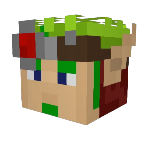 Bankurofuto Minecraft avatar head, 3D render