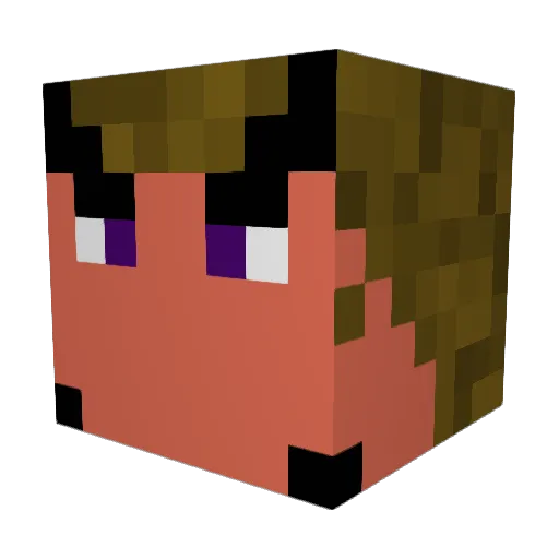Banlog Minecraft avatar head, 3D render