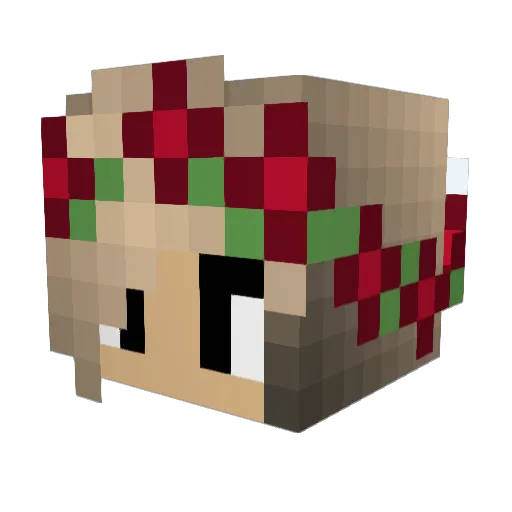 Bannabanana Minecraft avatar head, 3D render