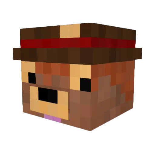 BannanaKing Minecraft avatar head, 3D render