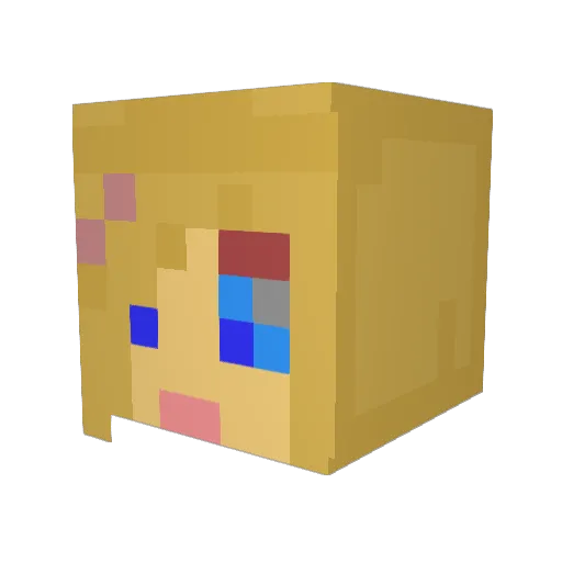 Bannaneneis Minecraft avatar head, 3D render