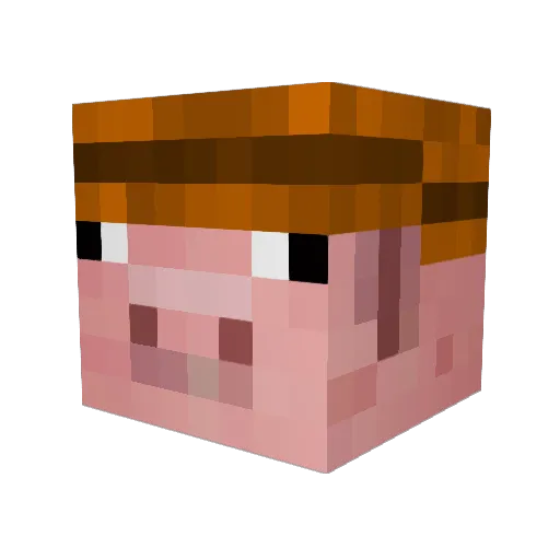 Banned Minecraft avatar head, 3D render