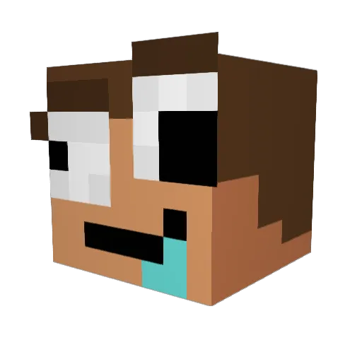 BannedPferd Minecraft avatar head, 3D render