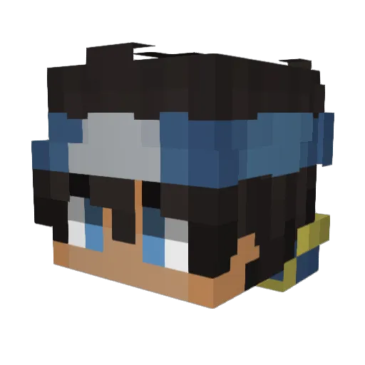 Bansed Minecraft avatar head, 3D render