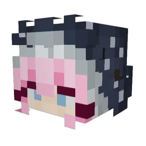 BansheeOnline Minecraft avatar head, 3D render