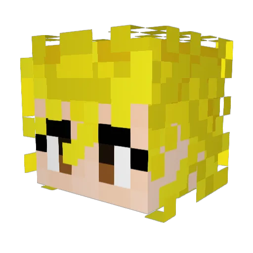 Banskuu Minecraft avatar head, 3D render