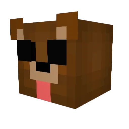 Bantty Minecraft avatar head, 3D render