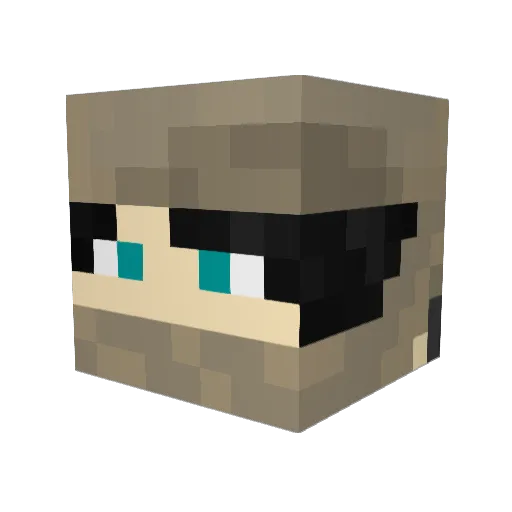 Banuu Minecraft avatar head, 3D render