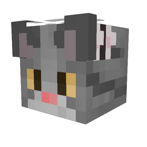 BanyuCat Minecraft avatar head, 3D render