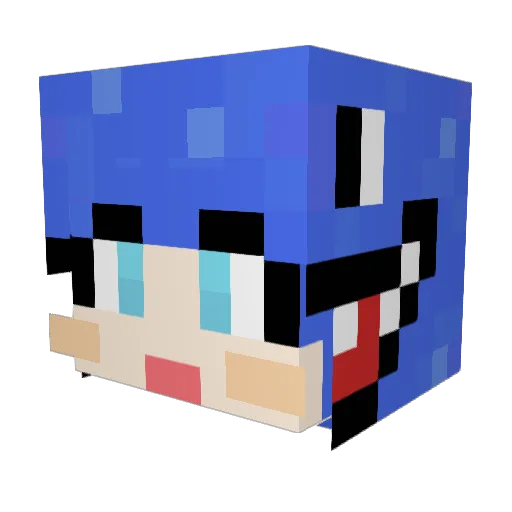 Bao12 Minecraft avatar head, 3D render