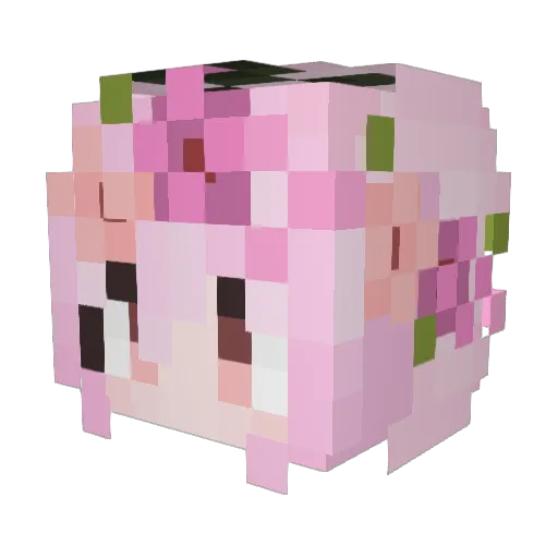BaoBaoEE Minecraft avatar head, 3D render