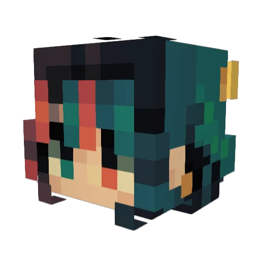 Baoshu Minecraft avatar head, 3D render