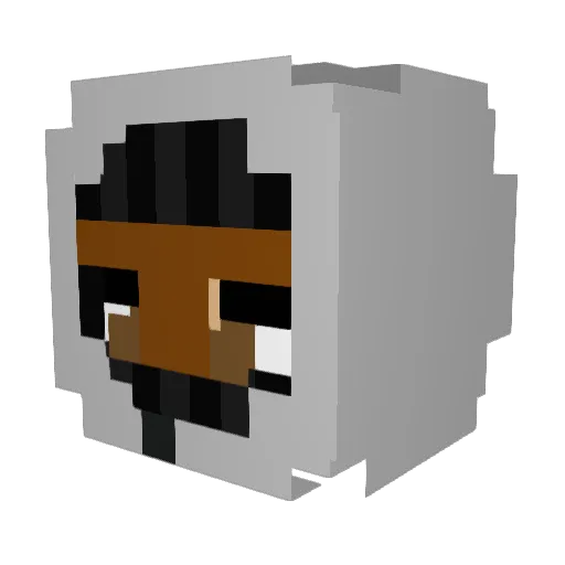 Bapestarr Minecraft avatar head, 3D render