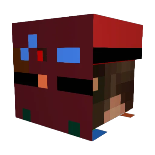 Bapho80 Minecraft avatar head, 3D render
