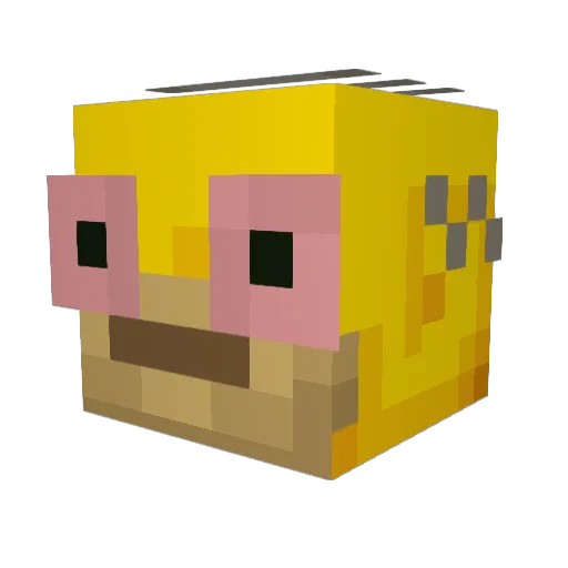 Baqsuu Minecraft avatar head, 3D render