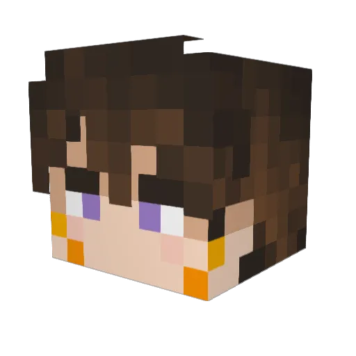 BaraBaby Minecraft avatar head, 3D render