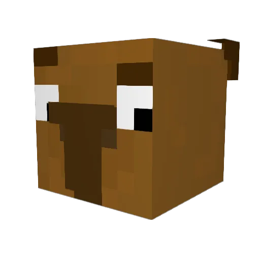 BaraYouTube Minecraft avatar head, 3D render