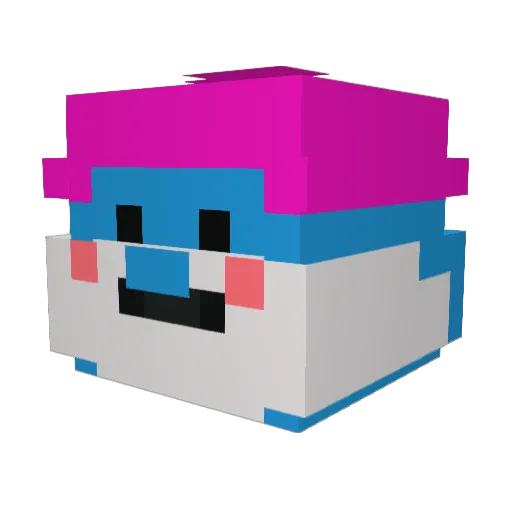 Baramul Minecraft avatar head, 3D render