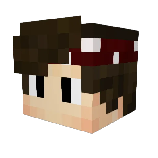 BaranFlower Minecraft avatar head, 3D render