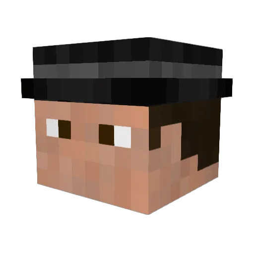 Baraqui Minecraft avatar head, 3D render