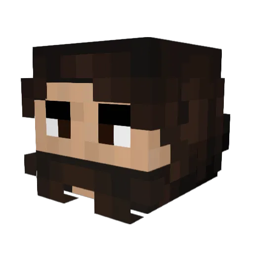 Barbai Minecraft avatar head, 3D render