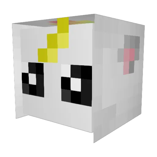 Barbalo Minecraft avatar head, 3D render