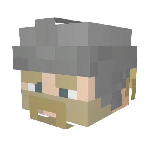 BarbarBernard Minecraft avatar head, 3D render