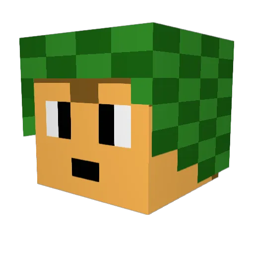 Barbarino Minecraft avatar head, 3D render