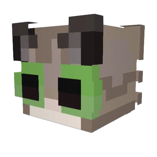 Barbechat_ Minecraft avatar head, 3D render
