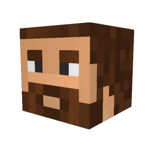 Barberousseqc Minecraft avatar head, 3D render