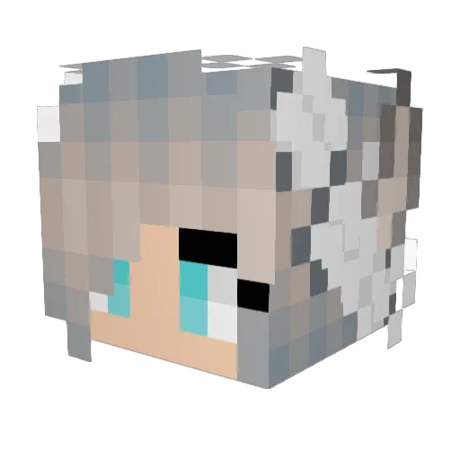 Barbieprinsessan Minecraft avatar head, 3D render