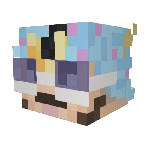Barbit4 Minecraft avatar head, 3D render