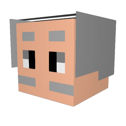 Barborix Minecraft avatar head, 3D render