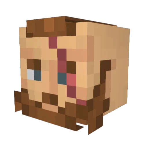 Barcey Minecraft avatar head, 3D render
