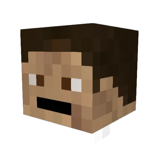 BareGrills Minecraft avatar head, 3D render