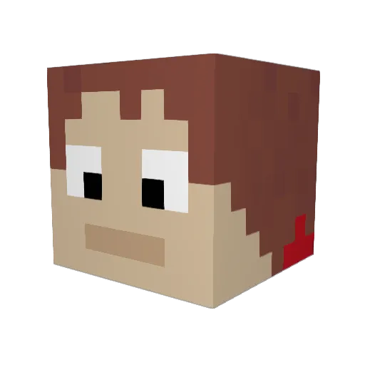 Bareg Minecraft avatar head, 3D render