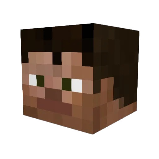 BarelyConscious Minecraft avatar head, 3D render