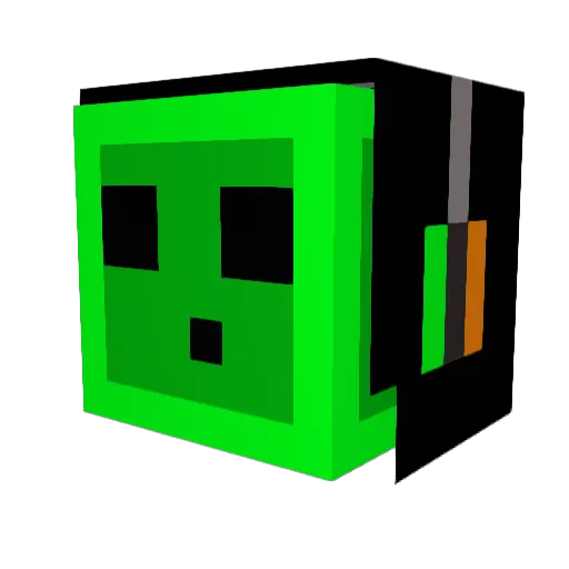 BarelyVertical Minecraft avatar head, 3D render