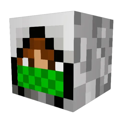 BariBaL_ Minecraft avatar head, 3D render