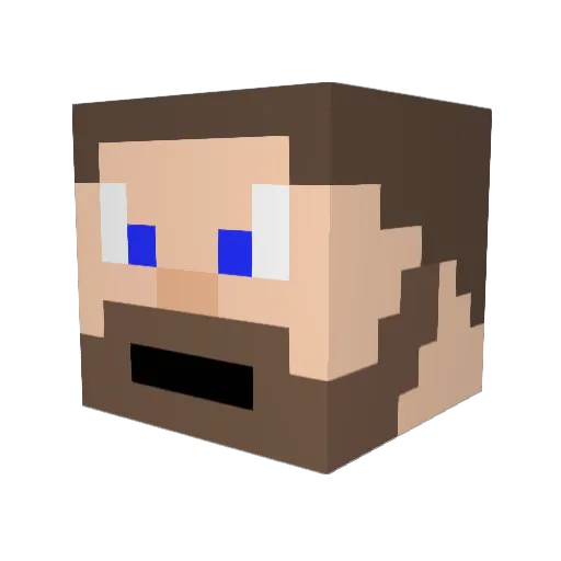 Bariab Minecraft avatar head, 3D render