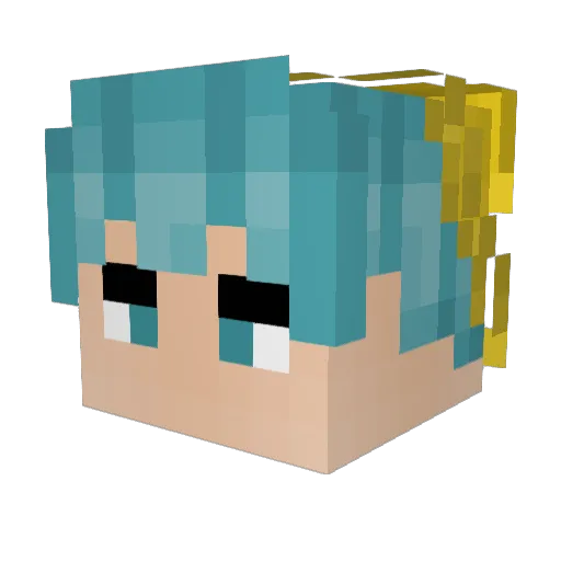 BarkerBear Minecraft avatar head, 3D render