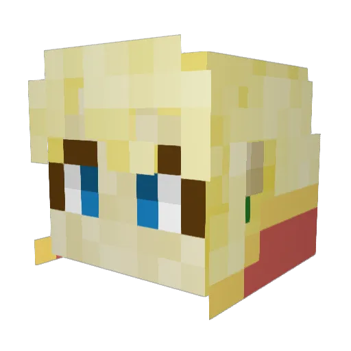Barldon Minecraft avatar head, 3D render