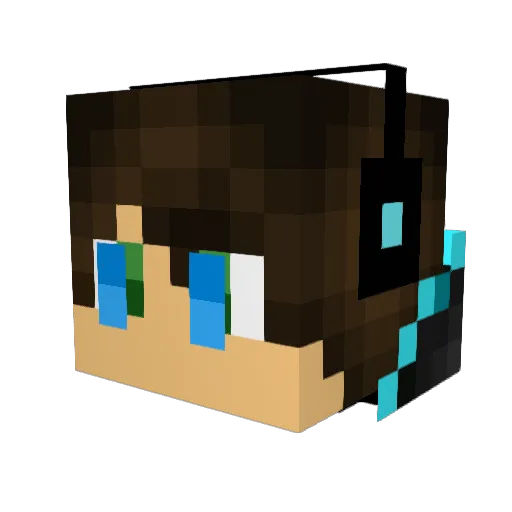 BarlockTV Minecraft avatar head, 3D render