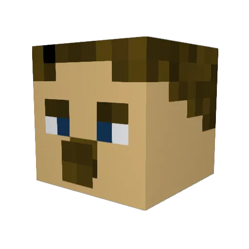 Barlz Minecraft avatar head, 3D render