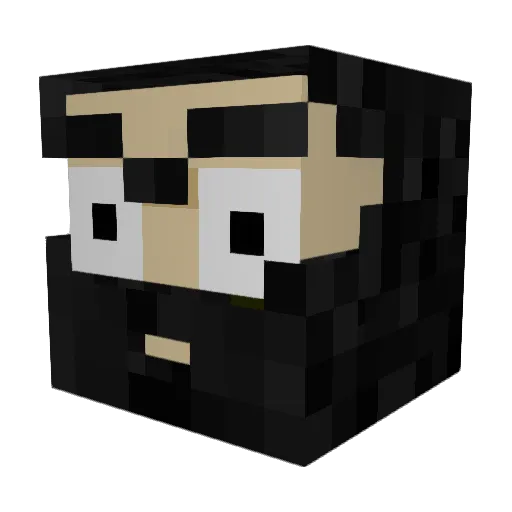 Barmanou Minecraft avatar head, 3D render
