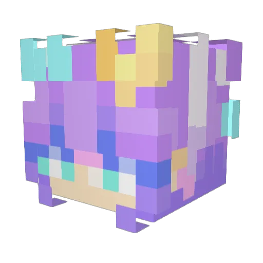 BarneysWorld Minecraft avatar head, 3D render