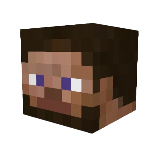 Barnzie Minecraft avatar head, 3D render